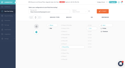 real time testing lambda test