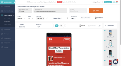 Lambda test responsive testing