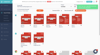 Lambda test screenshotting